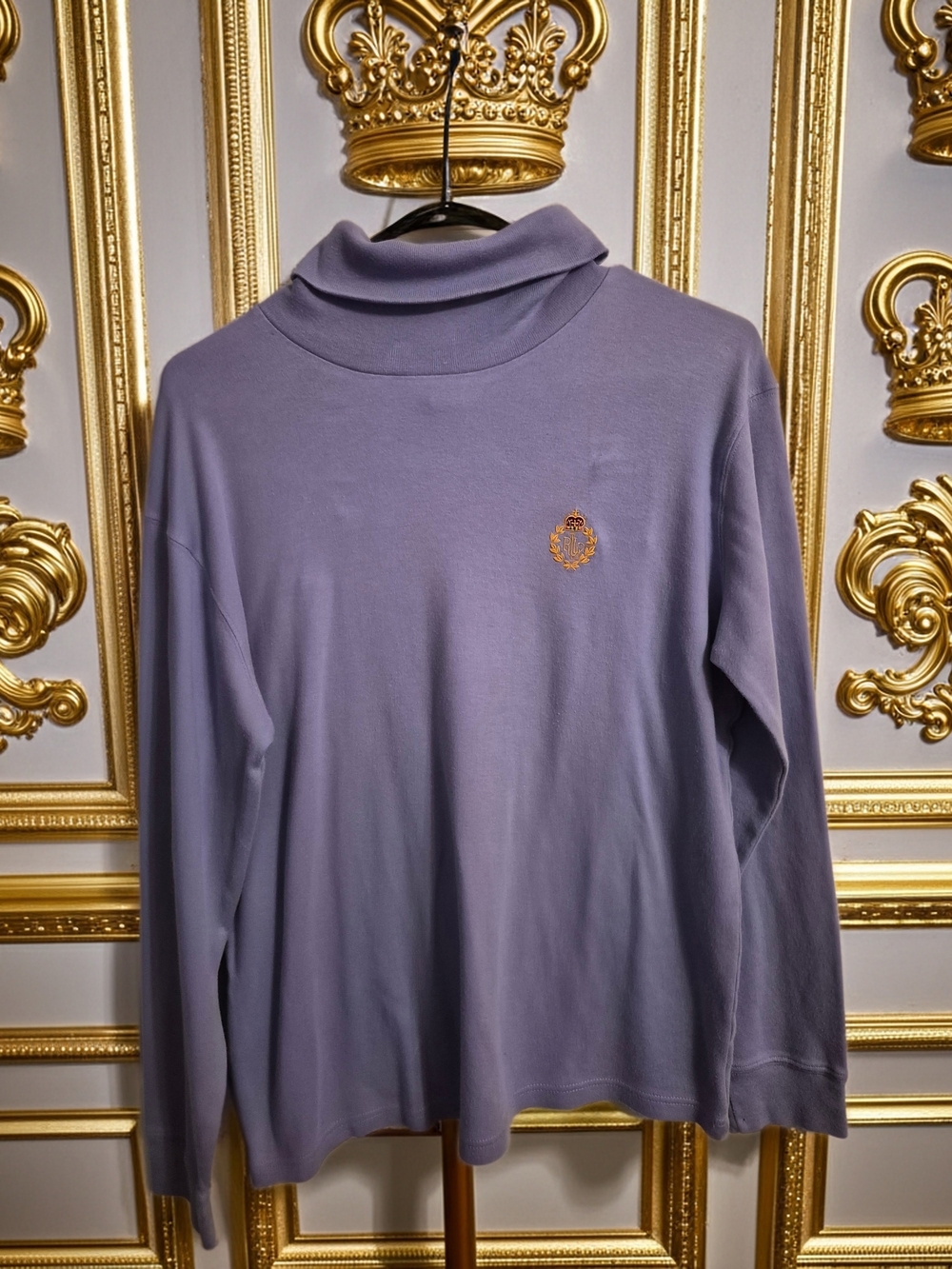 Lot Of RL Womens Lavender Mock Neck Sweater with Embroidered Crest And Jacket